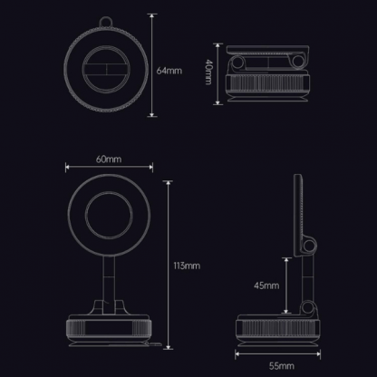 Magnetický držák do auta s vakuovým úchytem - GripMount